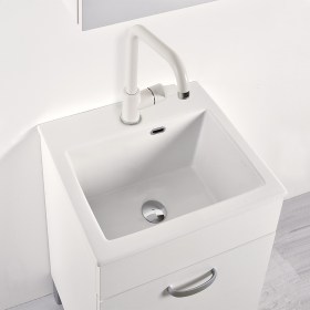 Ceramica GANGE con Rubinetteria Bianco MATT Sprint ( Cod. SPF0L4021)