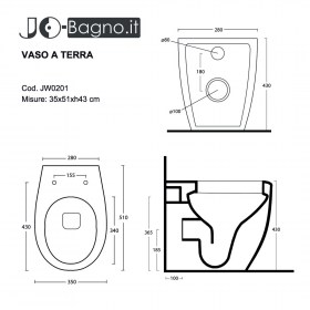 Scheda WC a Terra Senza Brida Leila BIanco