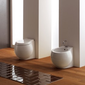 Vaso e bidet a terra Planet scarabeo