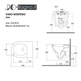 Wc sospeso in ceramica Zeta tecnica