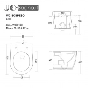sanitari sospesi in ceramica Leila tecnica