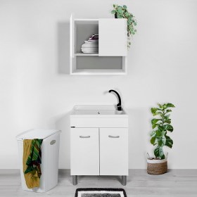 Mobile lavatoio ATHENA 70x40 ideale per piccoli spazi con pensile a giorno