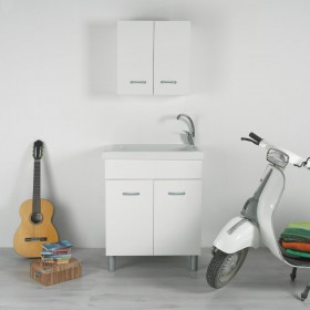 Lavatoio Lago 75x61 con mobile Bianco - Ceramica Dolomite