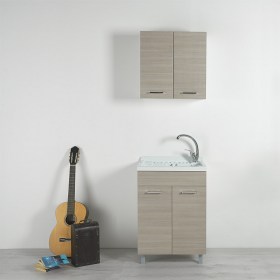 lavatoio 60x50 con vasca in abs e mobile in nobilitato finitura Beige