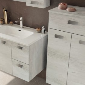 lavabo rettangolare in ceramica da incasso con mobile sospeso per collezione Angela2 da 80