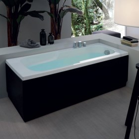 Vasca da Bagno rettangolare  Astra con pannelli colorati Nero Velvet