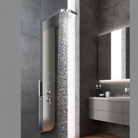 Colonna Doccia Attrezzata h150  Acciaio Inox con Cascata ATHOS