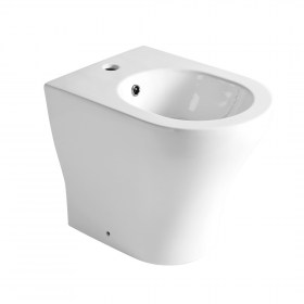 Bidet a Terra Filo Parete Zeta in ceramica Bianco Lucido