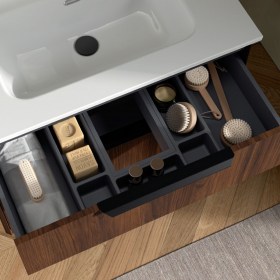 mobile bagno moderno lavabo 100 con cassetto LUMA con organizer