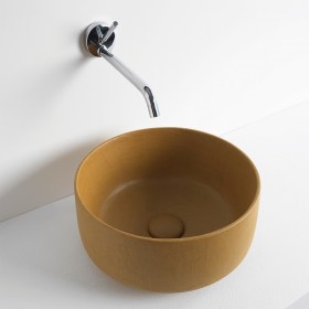 Lavabo appoggio 35 tondo Cognac Ombra cipro naturale Art Ceram