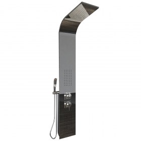 Colonna Doccia Attrezzata 140 x 20 Acciaio Inox con Cascata JOY disponibile in Versione Lucido e Spazzolata