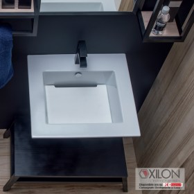 Lavabo GHOST 55 con tavola in Ocritech