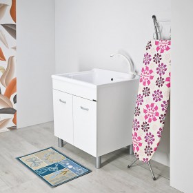 Mobile lavanderia Athena 75x60 in legno nobilitato bianco con due ante