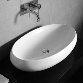 Lavandino Lavabo Design Appoggio Fuori 3 in Ceramica 63x47xH13 cm Lavandino Lavabo Design Appoggio Fuori 3 in Ceramica 63x47xH13 cm