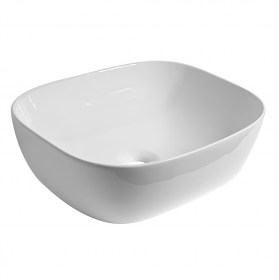 Lavabo appoggio rettangolare Marte 49 cm in ceramica bianca 