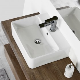 Lavabo Rettangolare da appoggio 52 in ceramica URANO