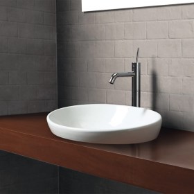 Lavabo incasso ovale Sfera 60 e 80 cm in ceramica bianca lucida