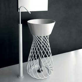 lavabo con struttura metallica Wire Bianco Art Ceram