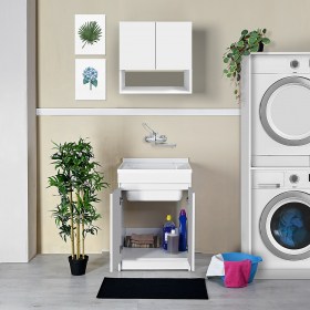 Mobile Lavatoio ZARA 60x60 Bianco senza piedini