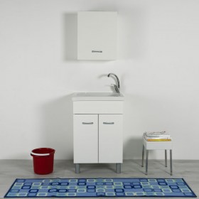 Mobile con vasca in ceramica 60x60 con strizzatoio in ceramica AIRONE