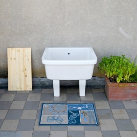 Grande pilozzo da esterno Marna 75x60 con piedini in ceramica 