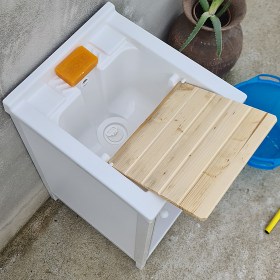 Mobile lavatoio da esterno GARDEN con Tavola in Legno