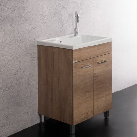 Mobile con vasca in Abs per lavanderia Lemon con strizzatoio