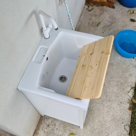 Vasca lavatoio in ceramica 60x50 NILO a tutta vasca realizzato in ceramica bianca lucida