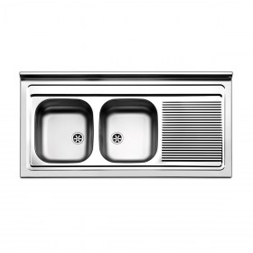 Lavello Inox doppia vasca a sx 120x50 cm