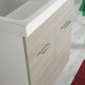 Mobile lavanderia con 2 sportelli e maniglie colore Beige