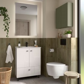 mobile bagno a terra 70 cm lavabo ceramica 2 ante 1 cassetto