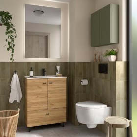 mobile bagno a terra 70 cm lavabo ceramica 2 ante 1 cassetto