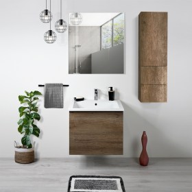 Mobile lavatoio 60x51 sospeso in ceramica YORK con colonna KLARA