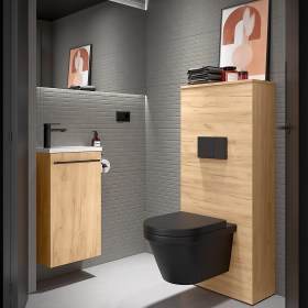 Mobile bagno lavabo moderno sospeso 39x23,3xh72 cm - Rovere
