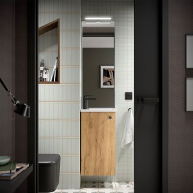 Mobile bagno lavabo moderno sospeso 39x23,3xh72 cm - Rovere