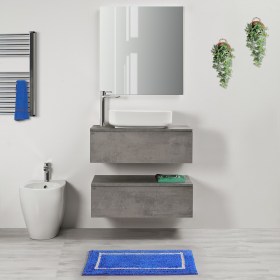 Mobile con cassettone Klara 80 e lavabo da appoggio Peiton