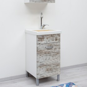 Mobile Lavatoio DOMINA 45x50 MIX Bianco Vintage in Ceramica