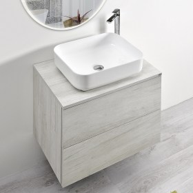 Mobile Bagno Sospeso a due cassetti con Lavabo da appoggio PEITON