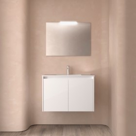 Mobile Bagno 80 con Ante NOYAN Bianco Lucido