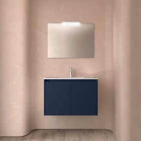 Mobile Bagno 80 con Ante NOYAN Blu Satinato
