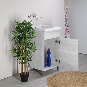 Mobile Lavatoio 45x50 KLARA con lavatoio in ceramica Mosella Olmo Bianco
