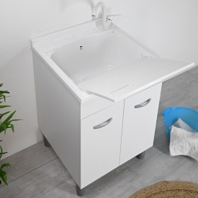 Mobile Lavatoio 60 x 60 ATHENA con Vasca In plastica con Pensile Ambiente