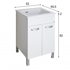 Mobile Lavatoio Ceramica 50x50 DOMINA Misure Esterne