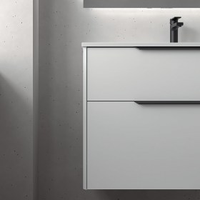 mobile bagno moderno lavabo 100 con cassetto LUMA Bianco opaco