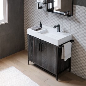 Mobile Bagno con Struttura ROAD di Xilon con Lavabo in Ocritech e ante di apertura Misure 90 e 120 cm