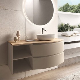 Mobile curvo 80 con base da 40 cm anta e cassetti SFERA 