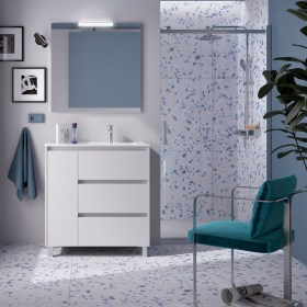 Mobile Bagno NOYAN 85 Terra Bianco Lucido