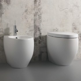 Sanitari a terra filomuro 38x56 Ovo in ceramica Bianca