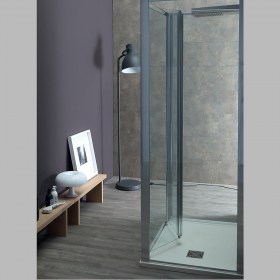 Box doccia porta a soffietto e lato fisso apertura