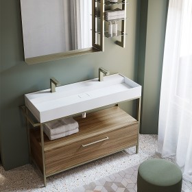 Mobile Bagno con Struttura 60 | 90 | 120 ROAD di Xilon con Lavabo in Ocritech e Cassetto